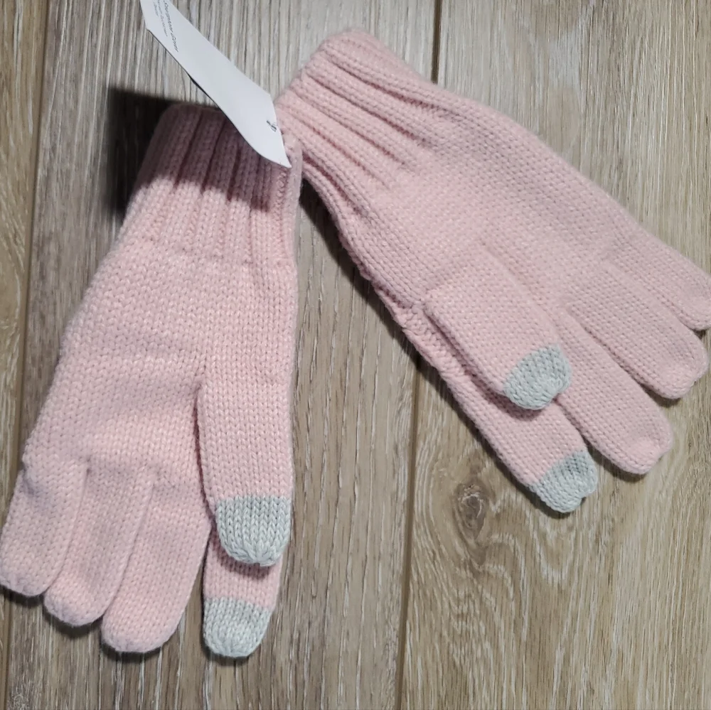 GAP girls pink cable knit touchscreen winter gloves Size Small